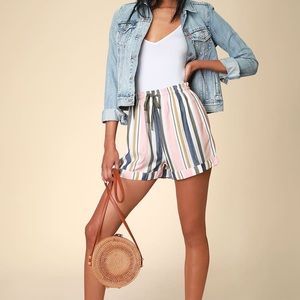 Lulu’s RVCA Striped High Waisted Shorts
